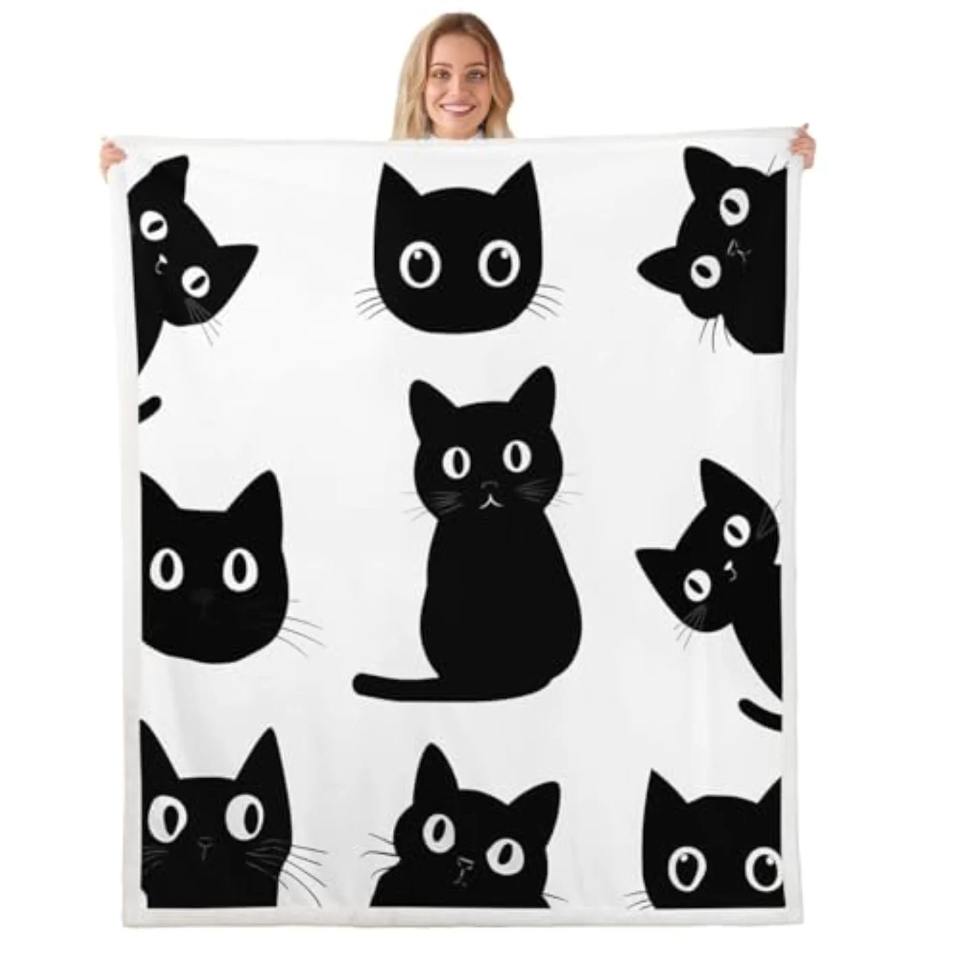 Black Cat Fleece Blanket X50 Throw