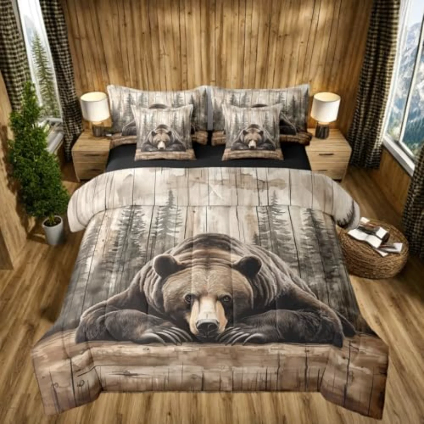 Grizzly Bear Hunting Wild Animal, Brown & (JFLM)