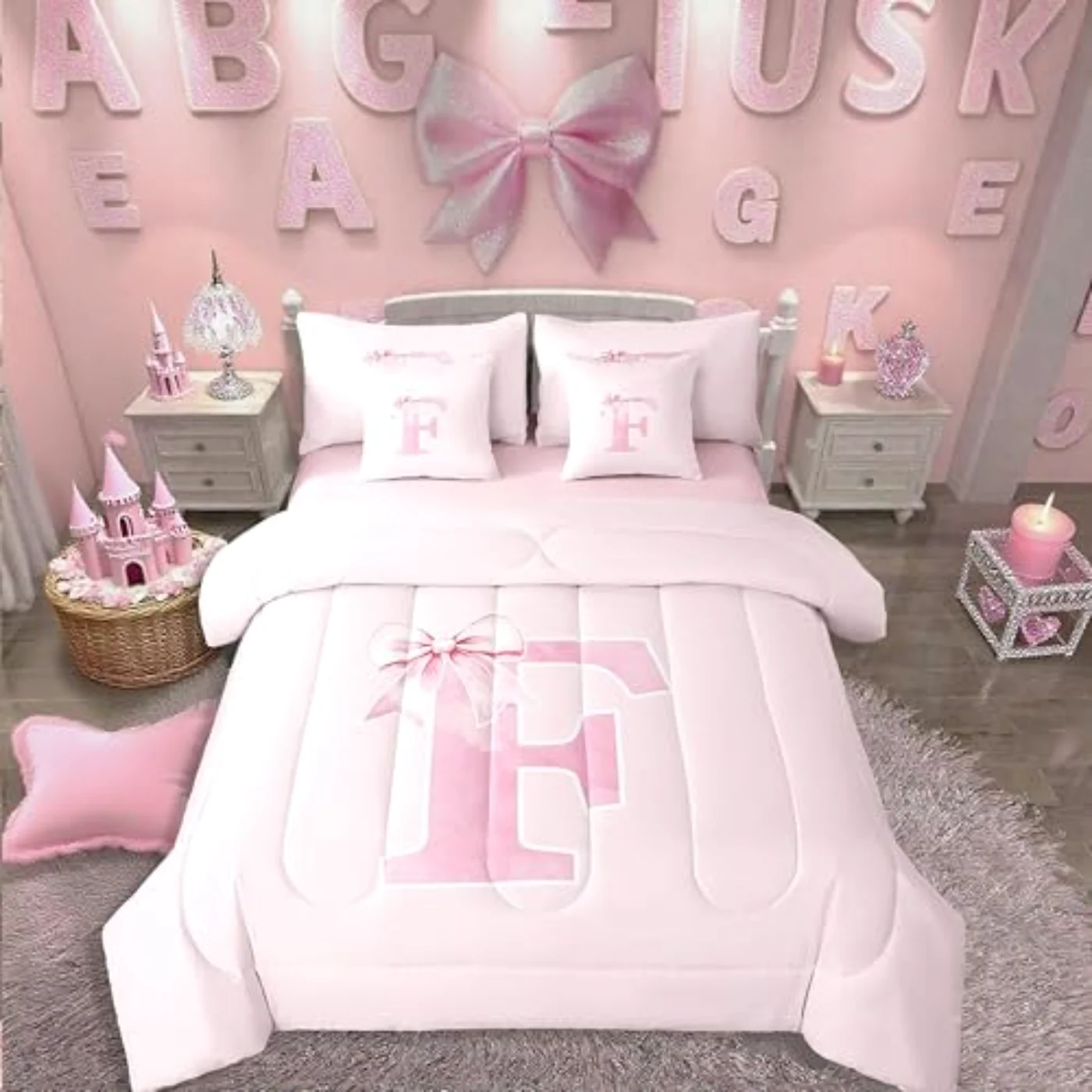 Initial F Comforter Set, Twin