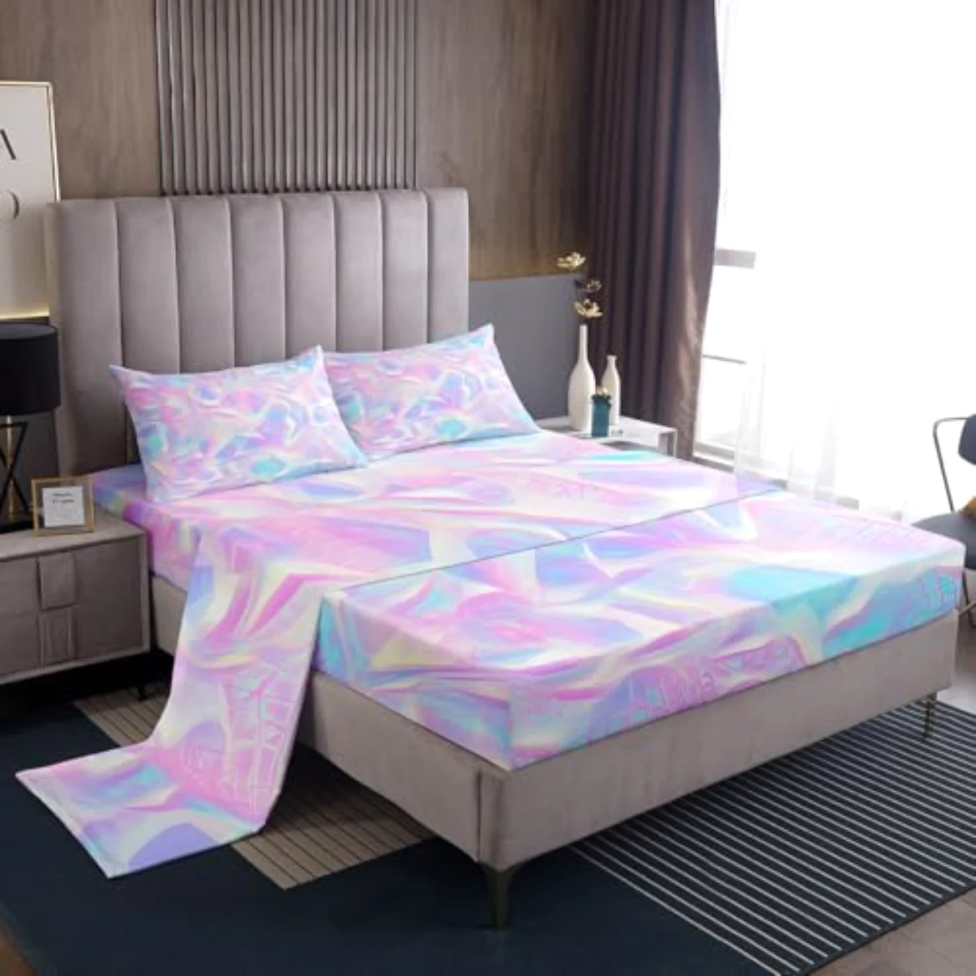 Rainbow Sheets Girls Tie Dye Sheet Set, Full