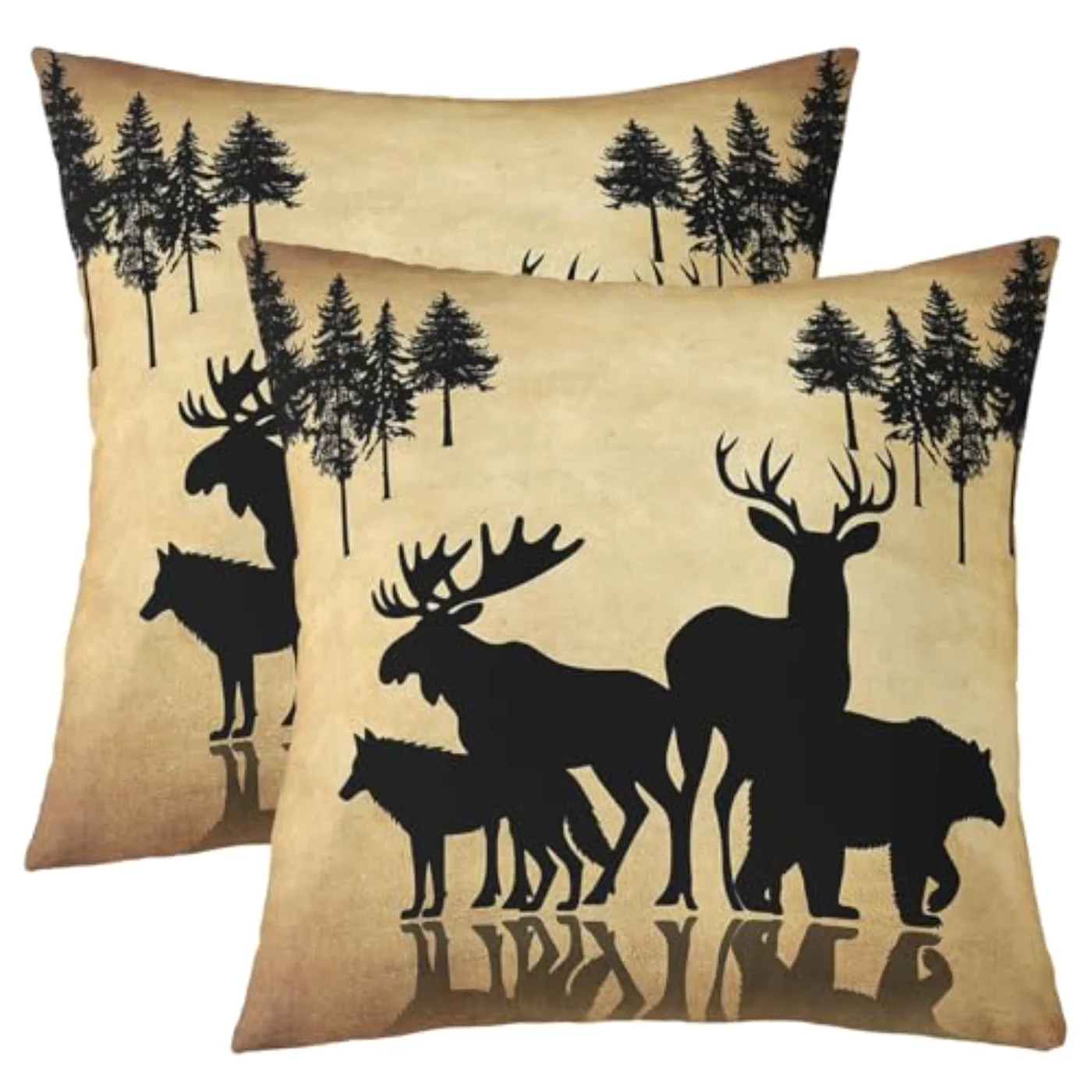Hunting Bear Deer Pillow Covers Pillow Covers