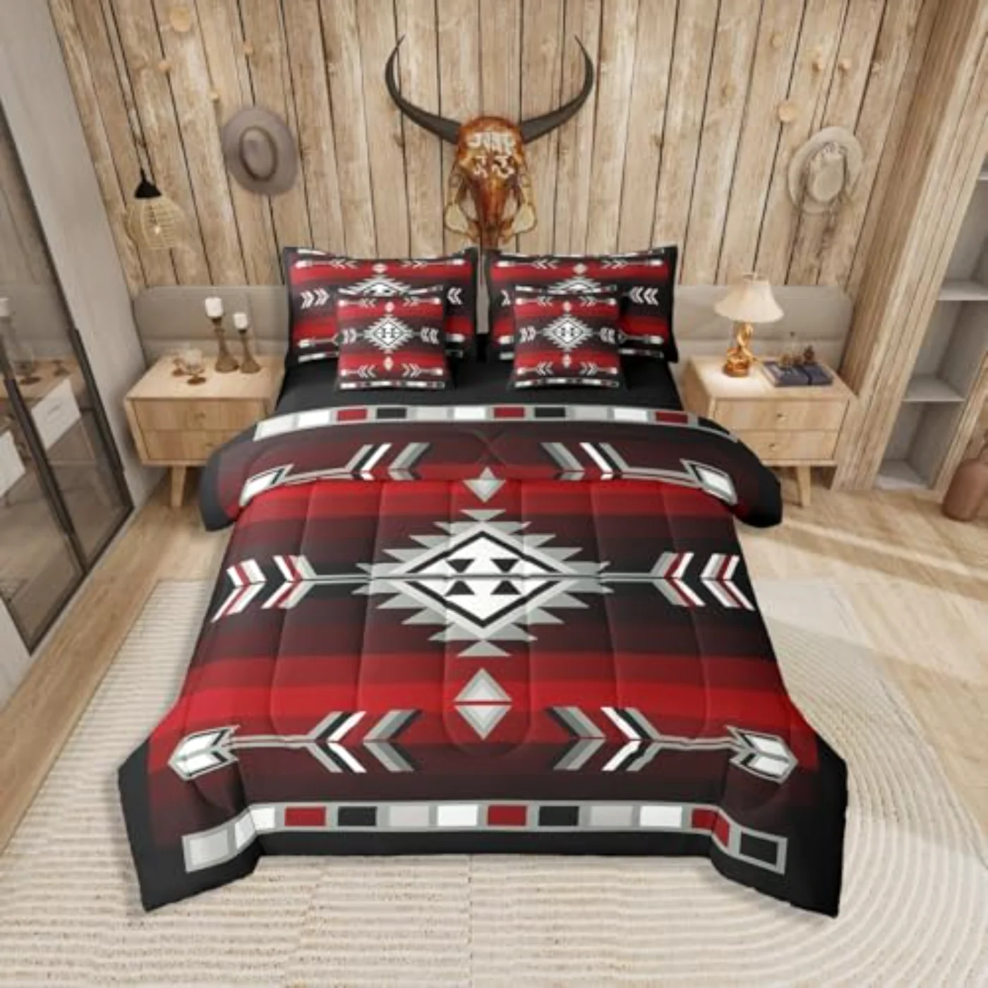 Rustic Western Southwestern Aztec Sheets Comforter Set, Queen