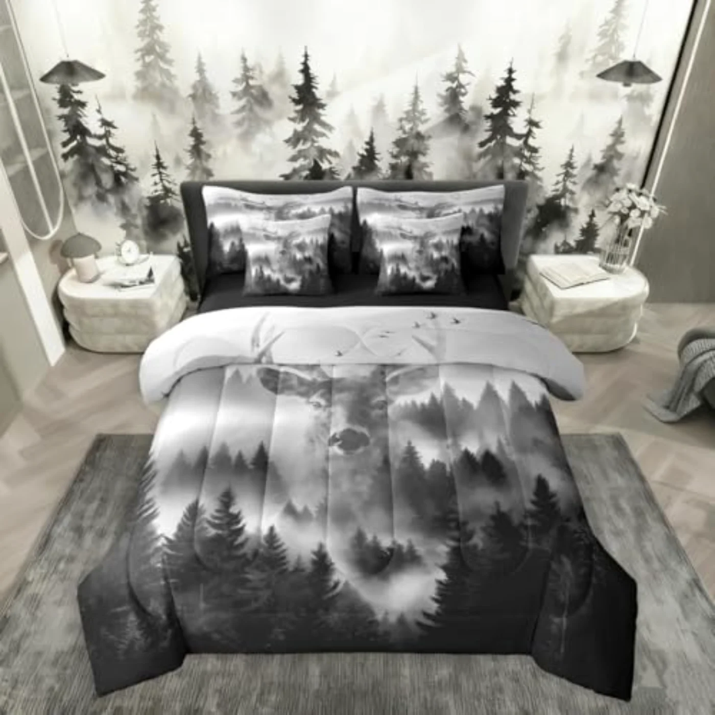 Smoky Mountain Deer Comforter Set, Queen