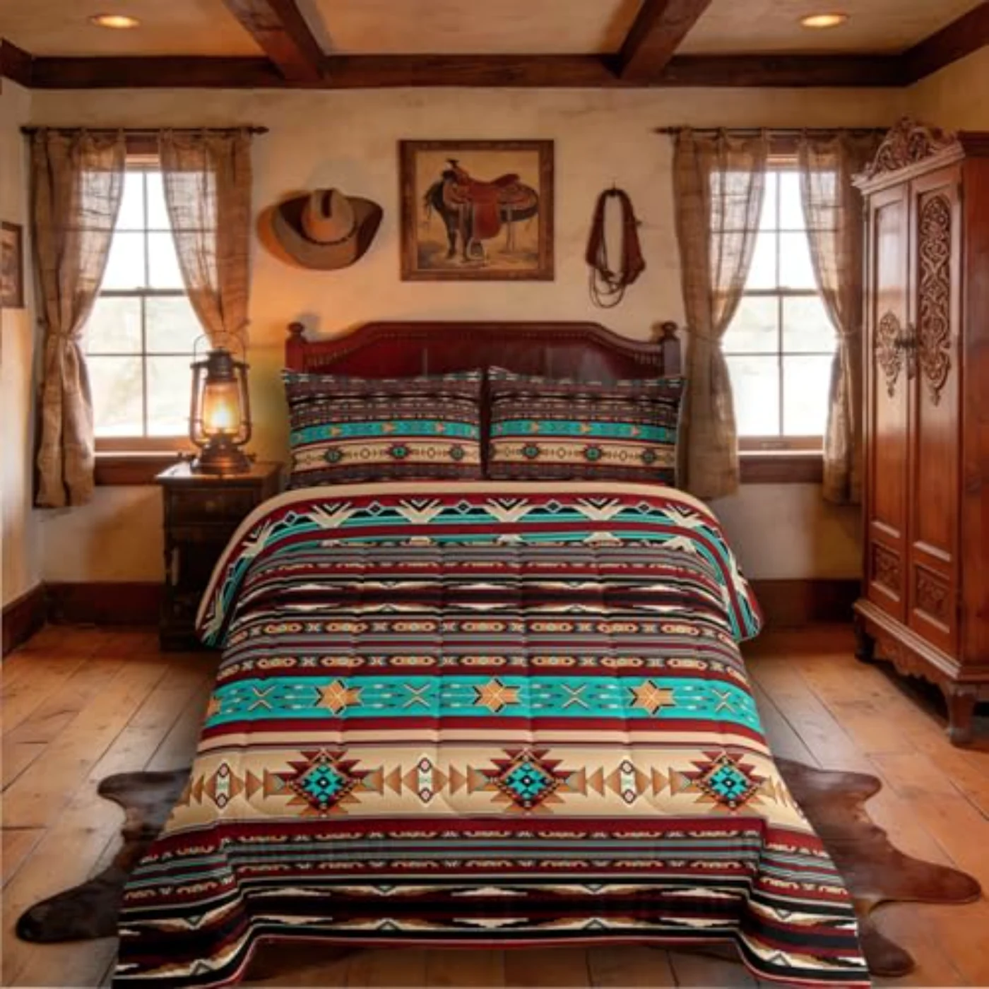 Aztec Ethnic Tribal Arrow Comforter Set, Twin