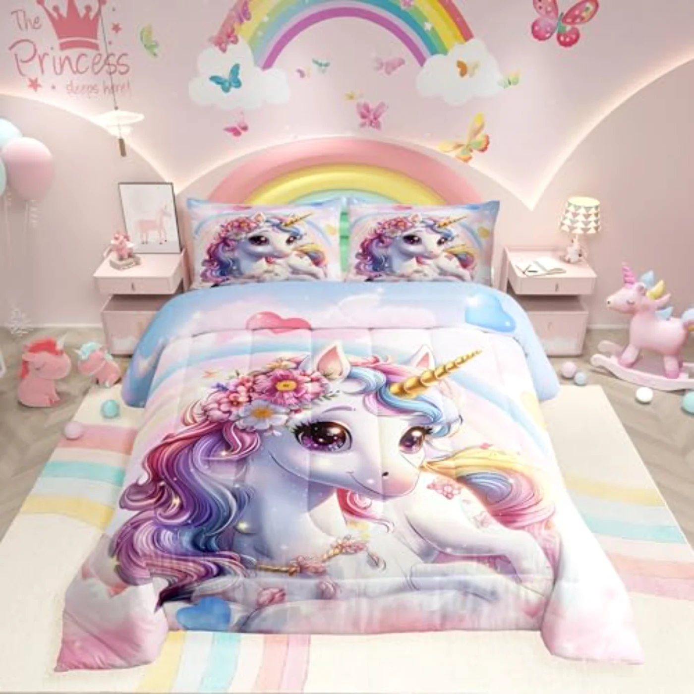 Unicorn Girls Cute Rainbow Unicorn (6Z74)