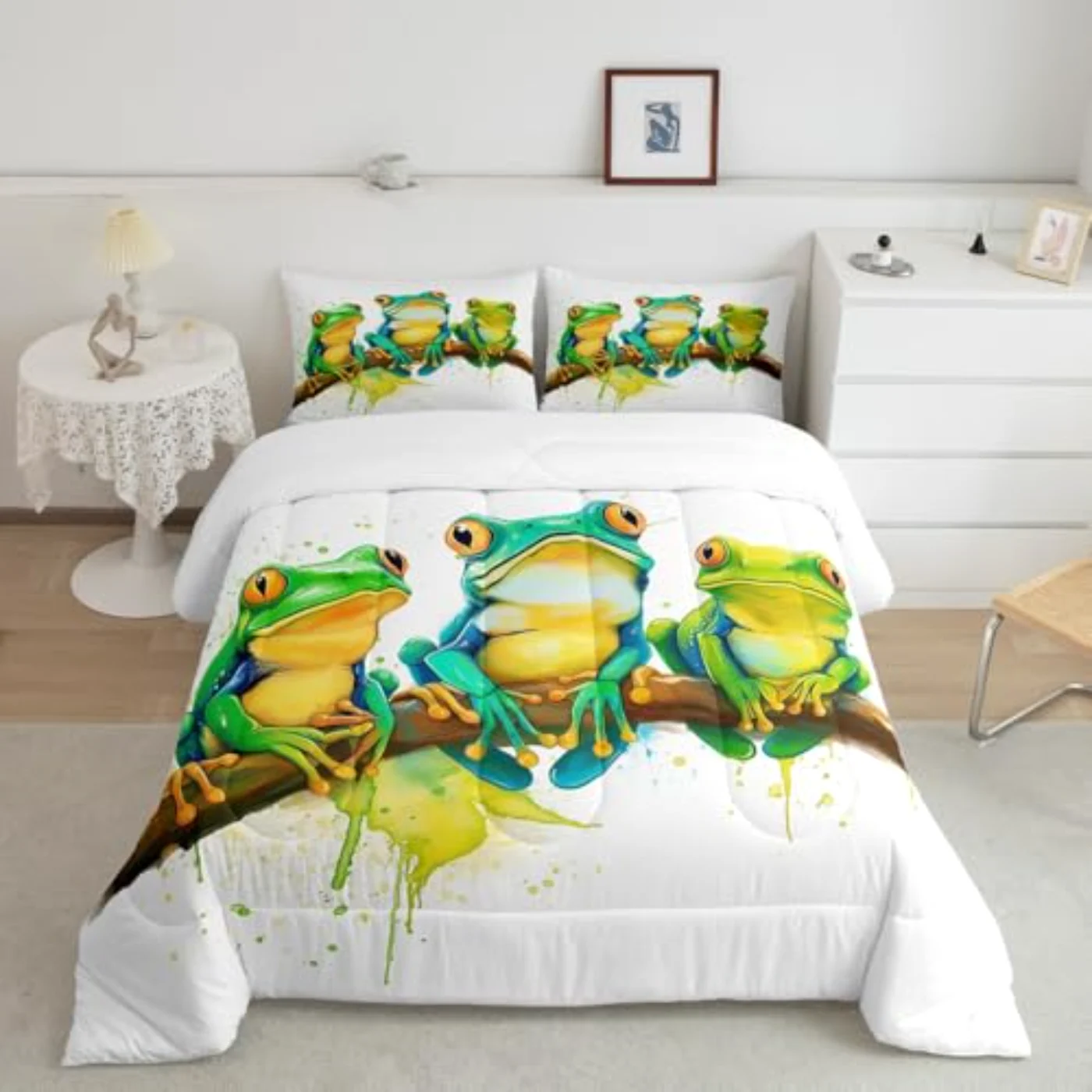 Cartoon Frog Quilt, Twin