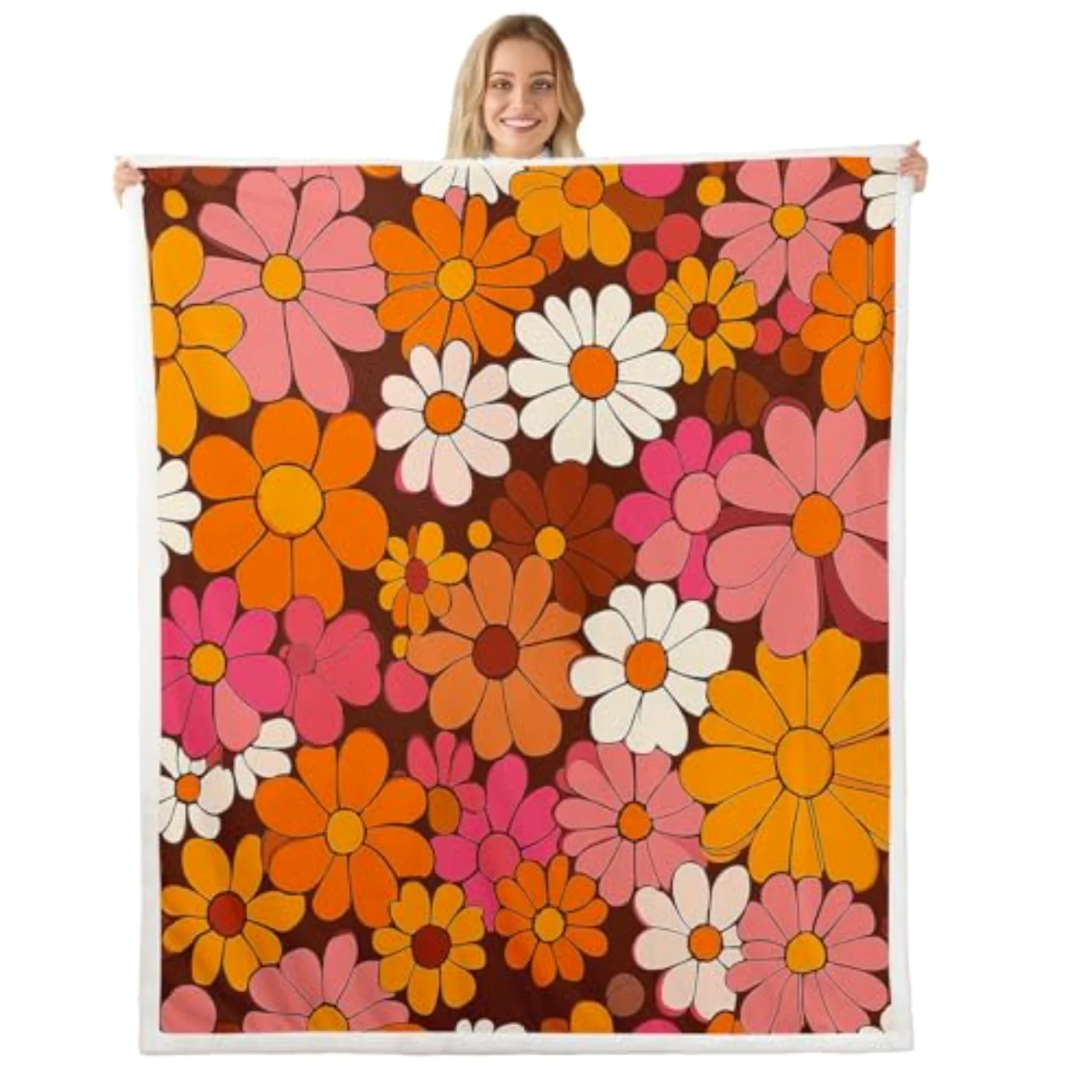 Groovy Floral Sherpa Blanket Girls Throw