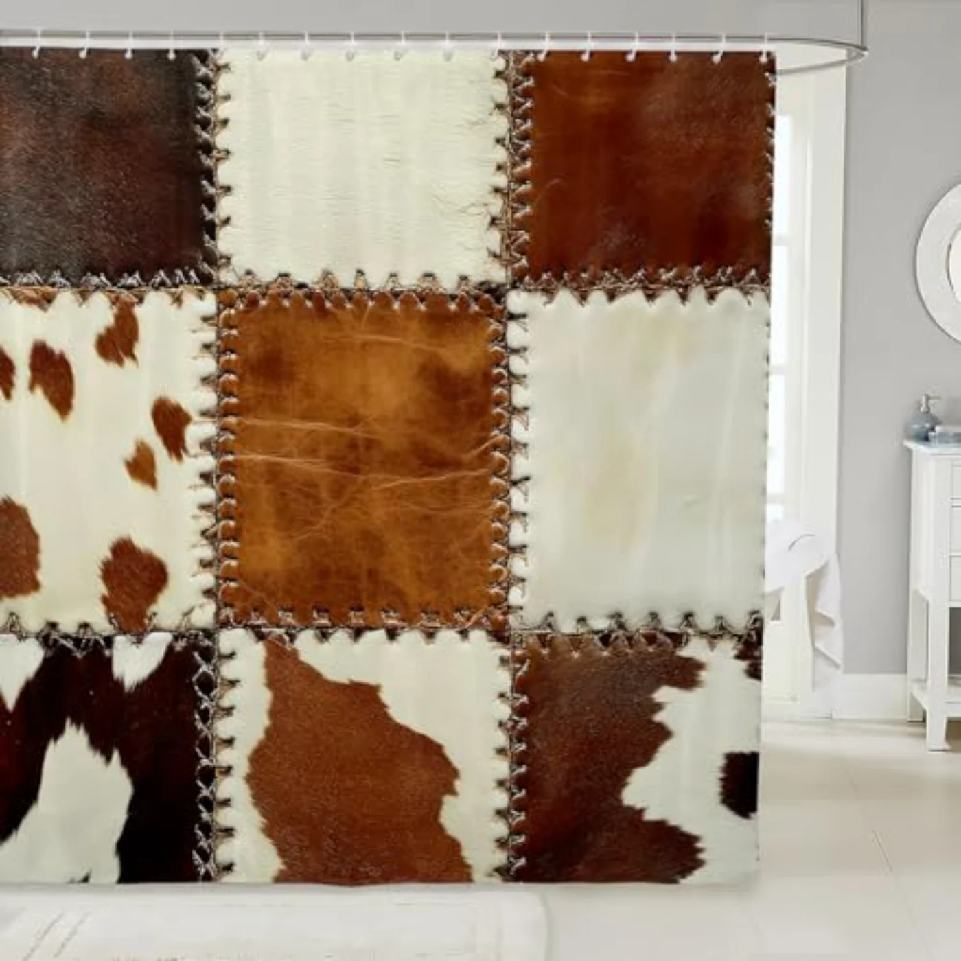 Brown Cow Print Shower Curtain Shower Curtain