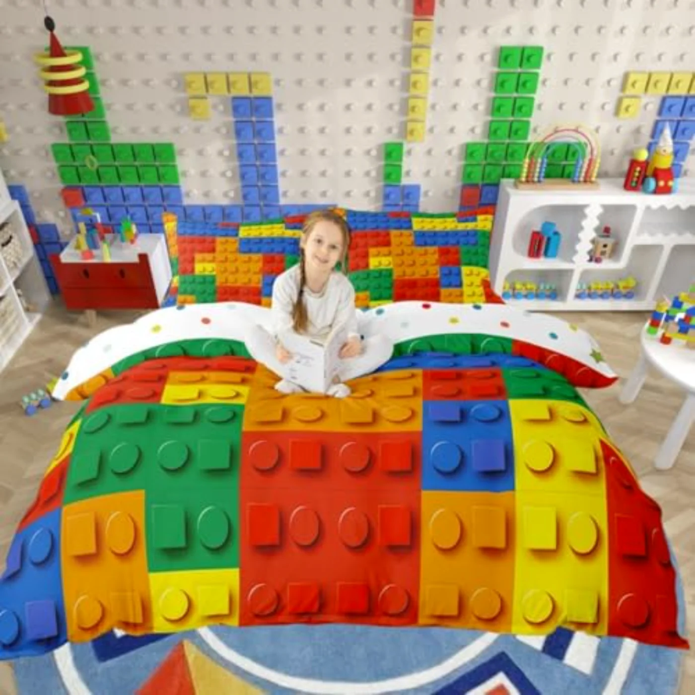 D Building Blocks Duvet Cover, Twin