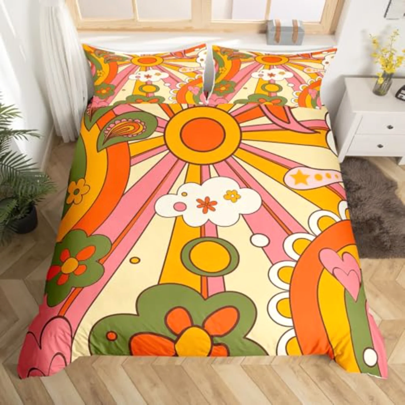 S S Hippie Vintage Boho Duvet Cover, Twin
