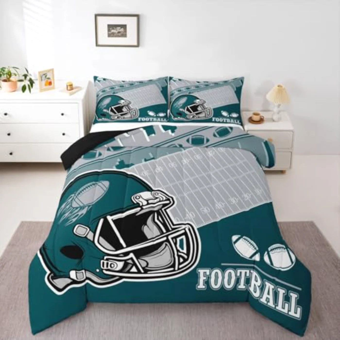 Football City Rugby Football Fans Comforter Set, Queen