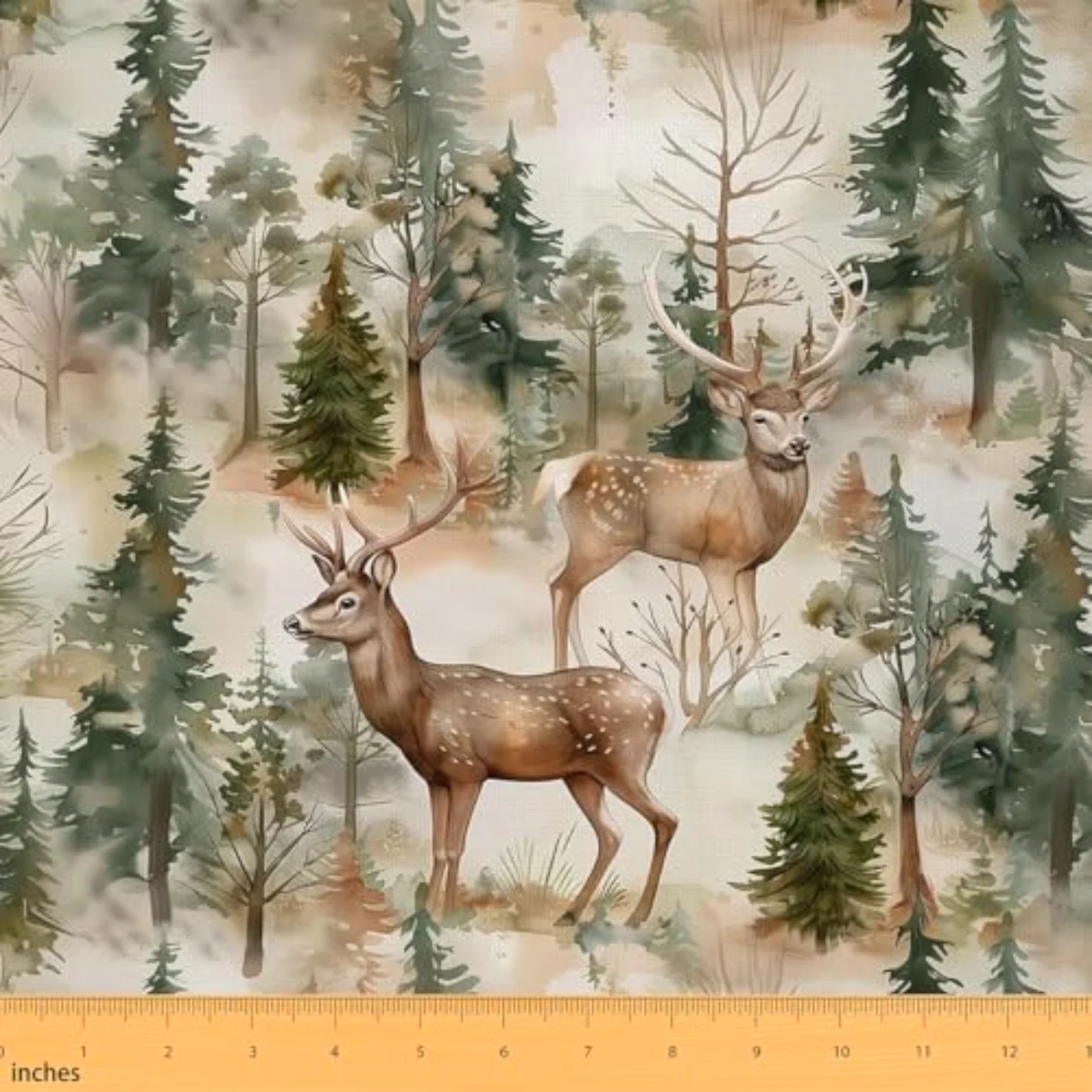 Deers Flannel Fabric By Yard Comforter Set