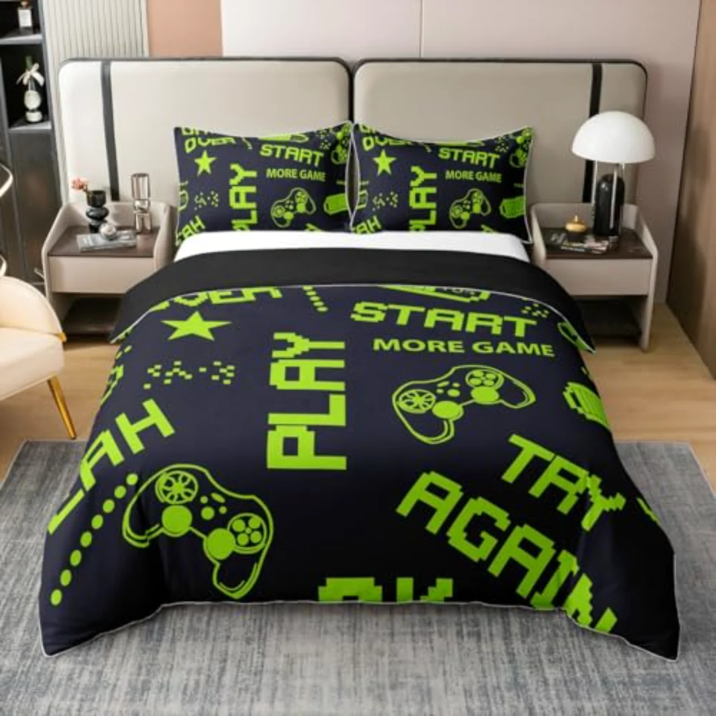Organic Cotton Games Fitted Kids Sheet Set, Full