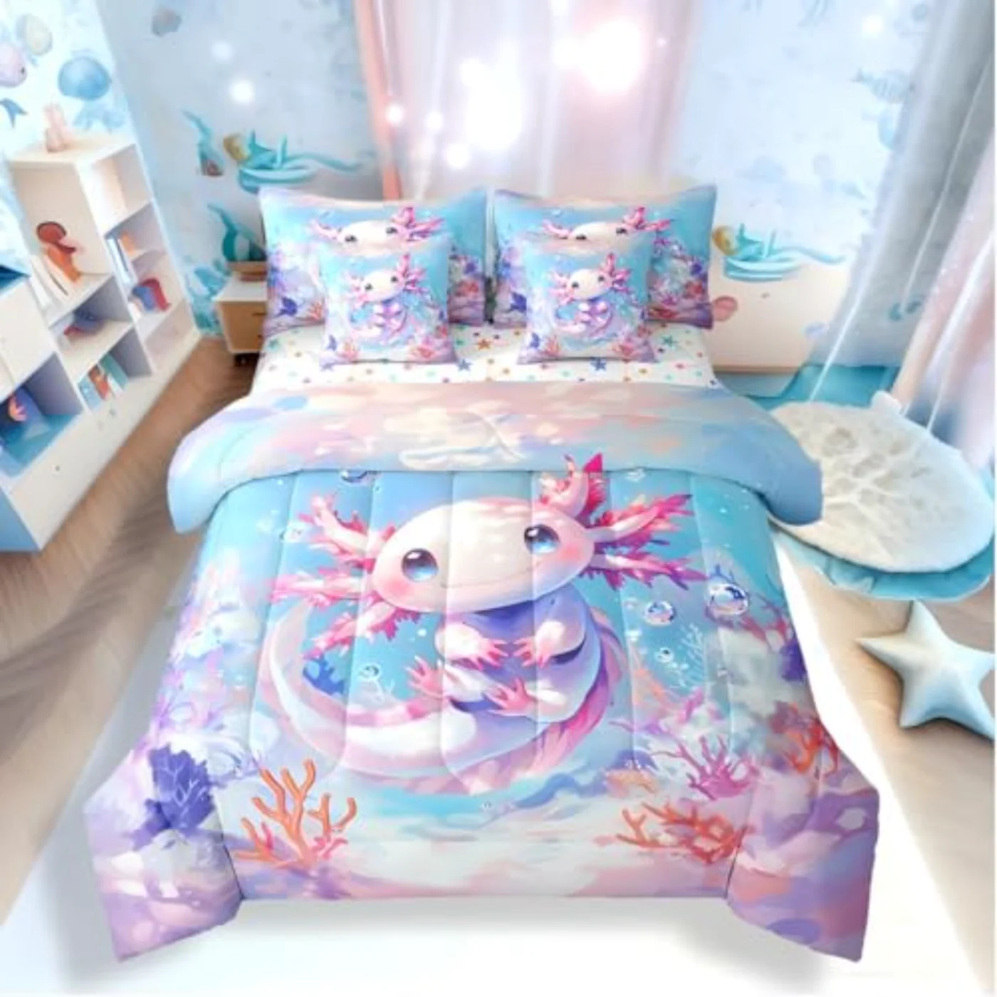 Teen Girl Axolotl - Kids Comforter Set, Twin