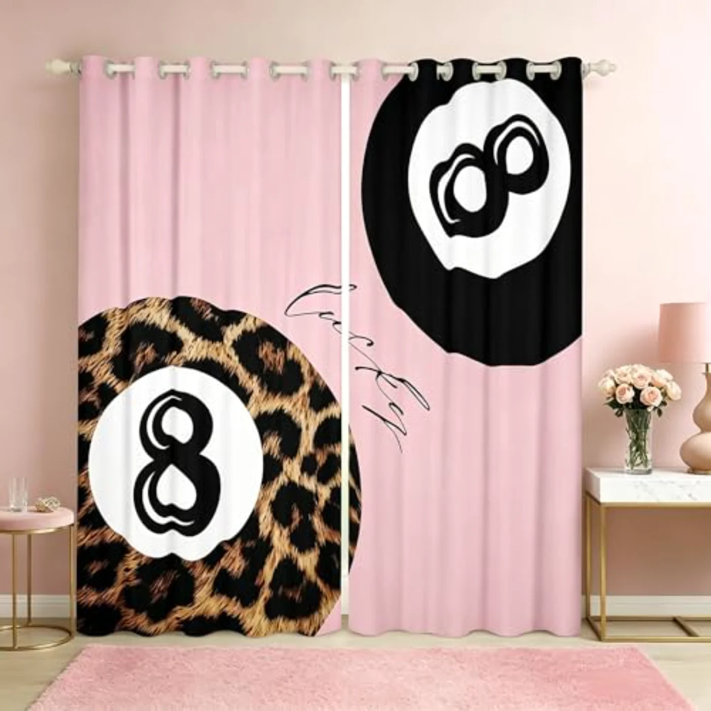 Leopard Print Blackout Curtains Pink Curtains