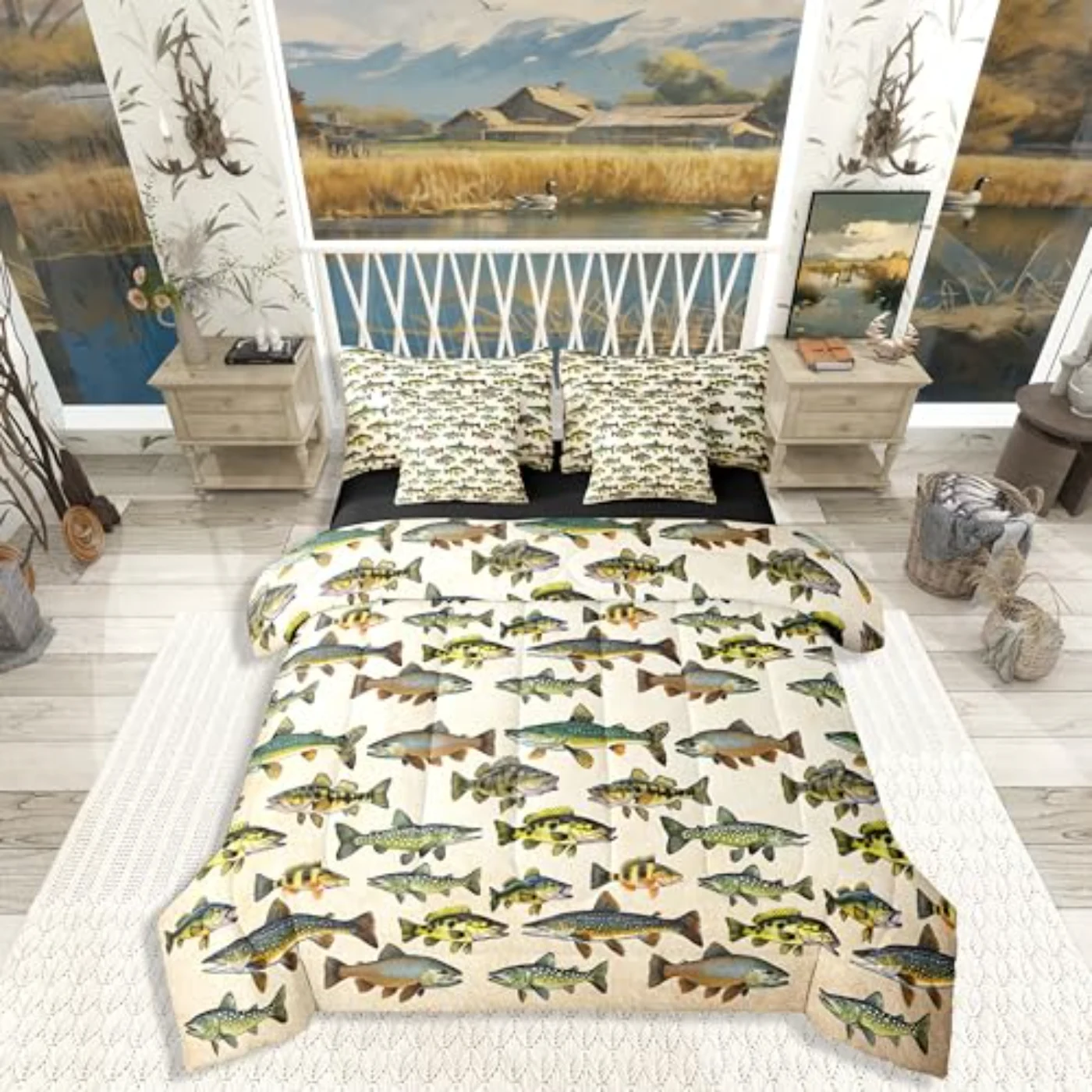 Kids Pike Fish Comforter Set, Full