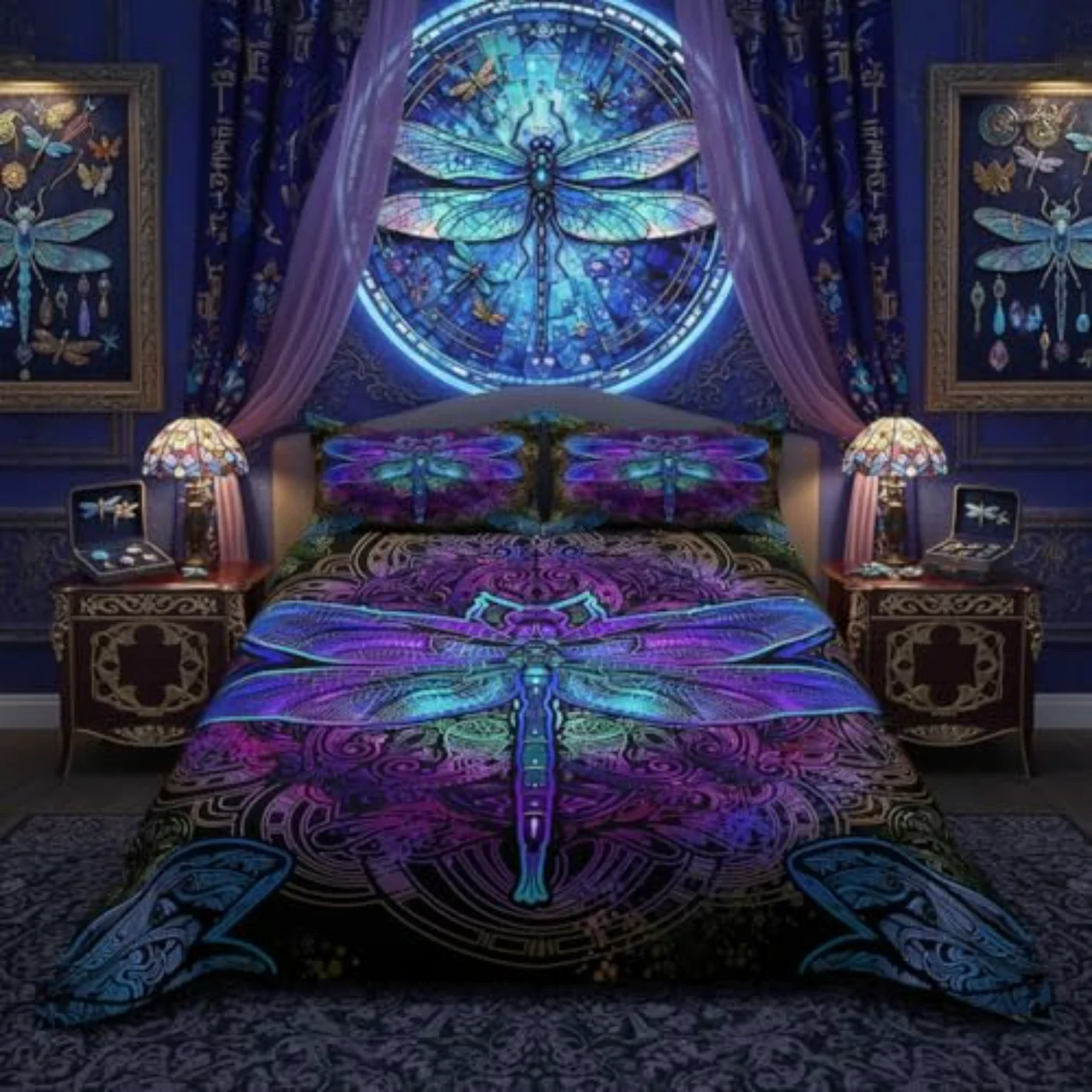 Bohemian Dragonfly Mandala Paisley Purple (5T3T)