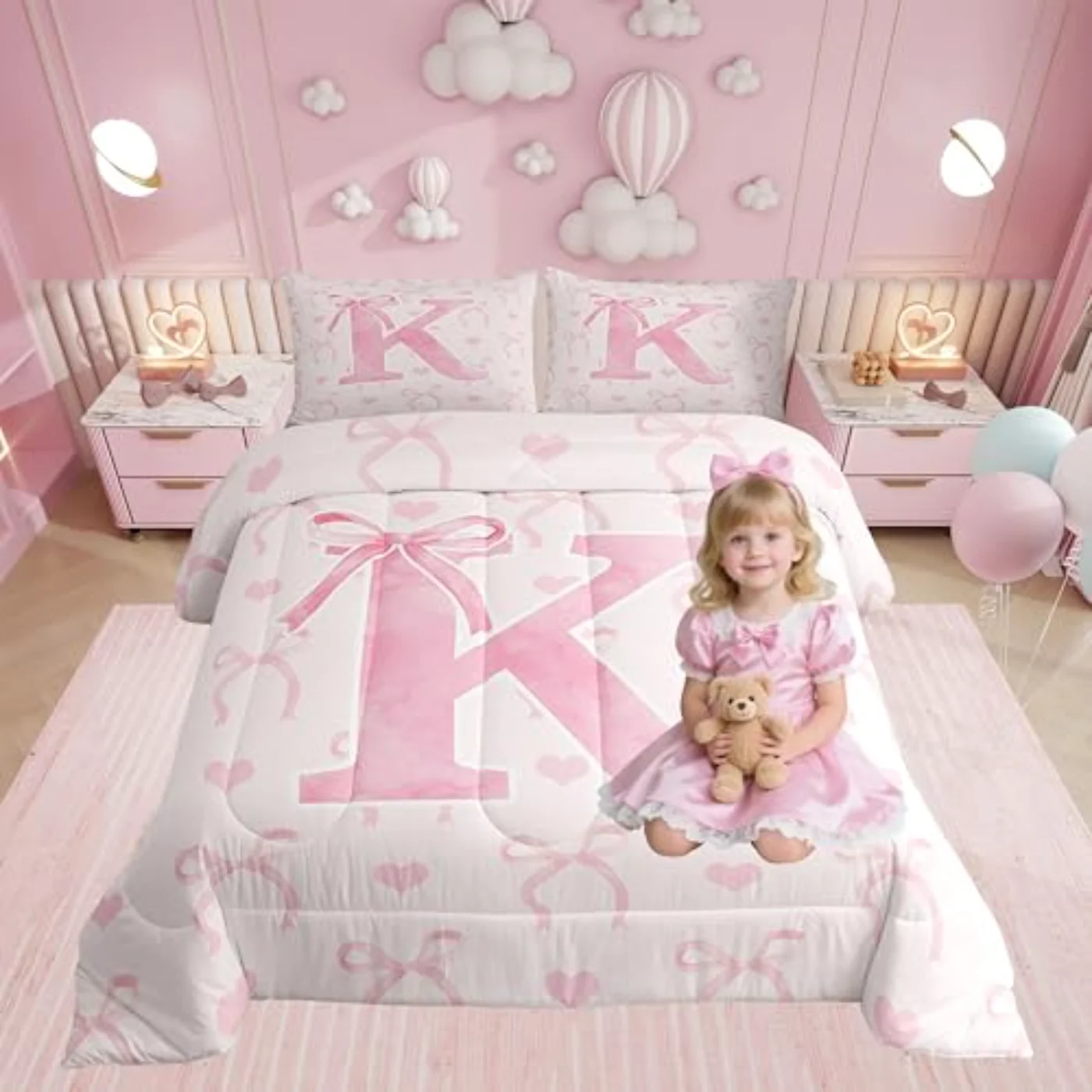 Letter -Z Women Teen Girls Comforter Set, Twin