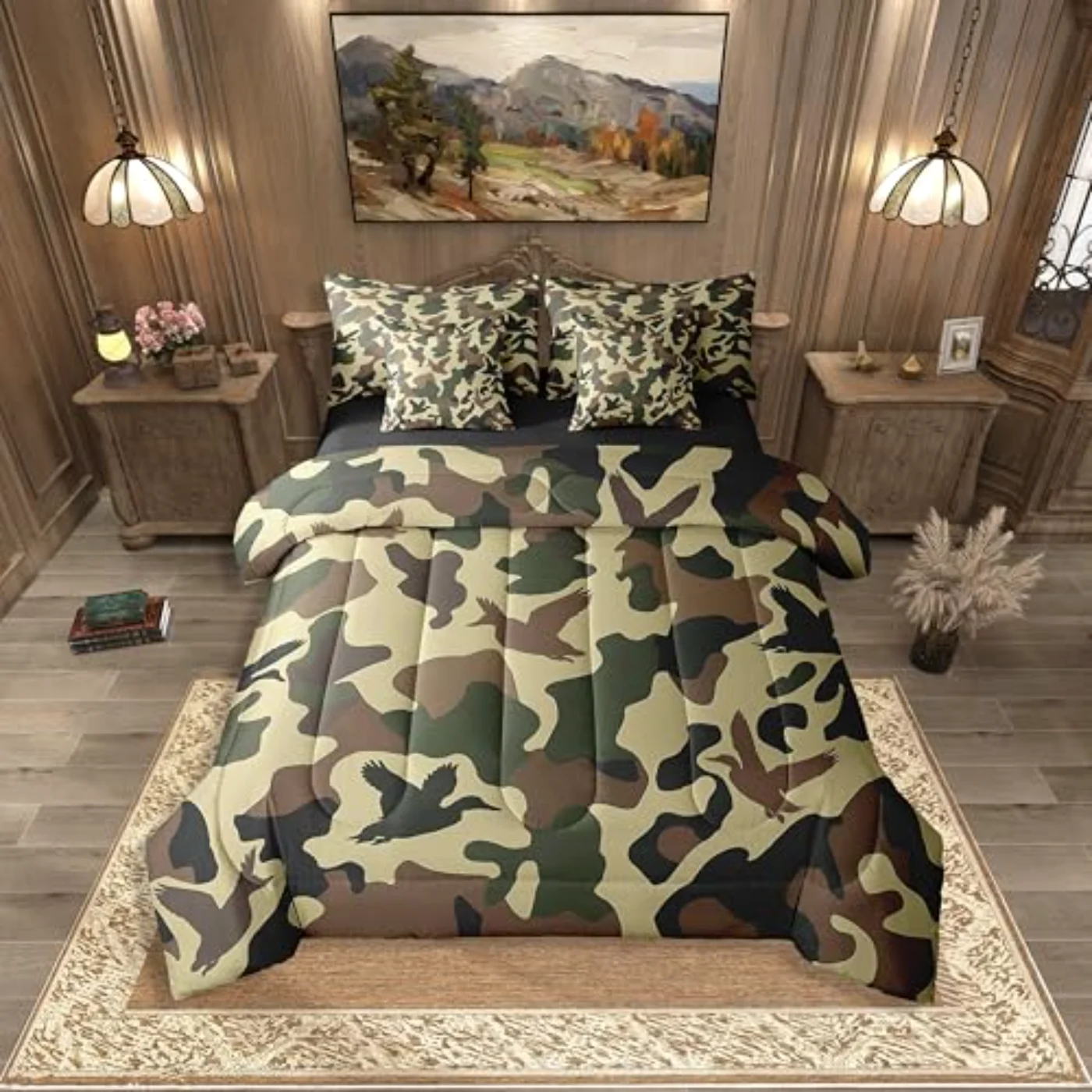 Camouflage Hunting Kids Army Duck Comforter Set, Full
