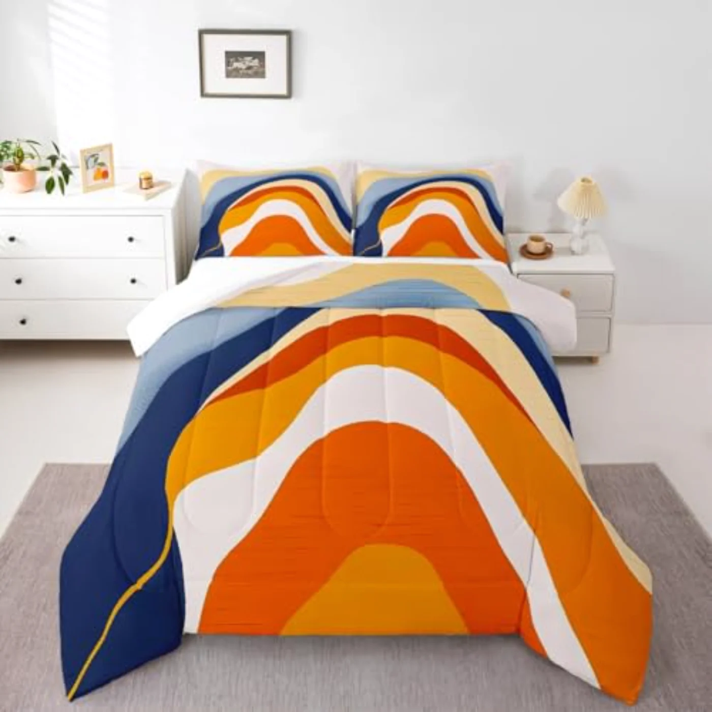 Minimalism Modern Aesthetic Abstract Comforter Set, Queen