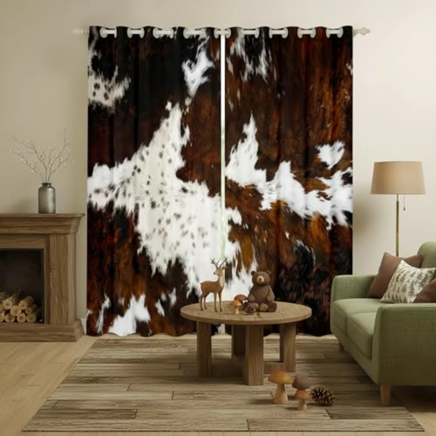 Black Brown Cowhide Curtains & Curtains