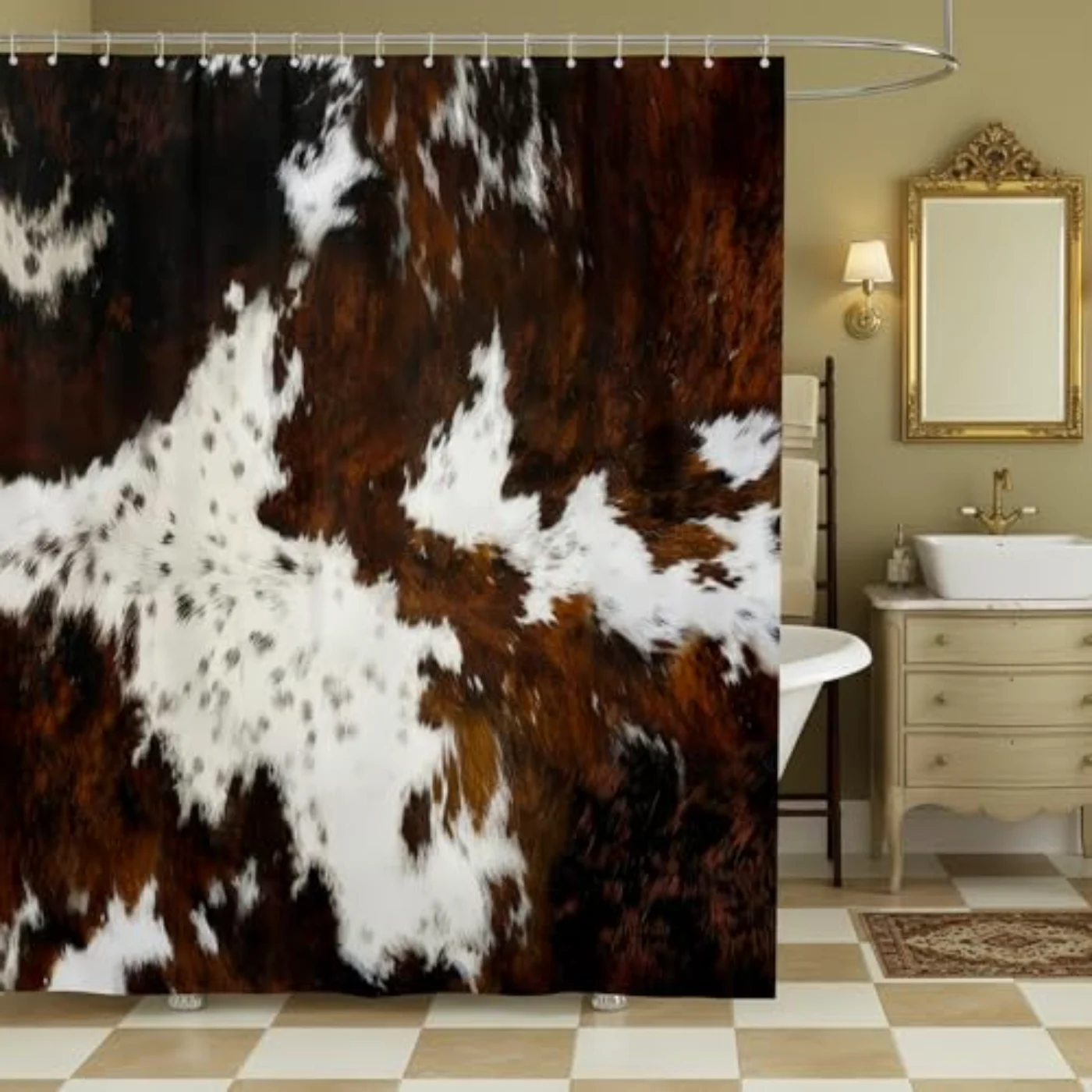 Milk Cow Print Shower Curtain Shower (ZFDD)