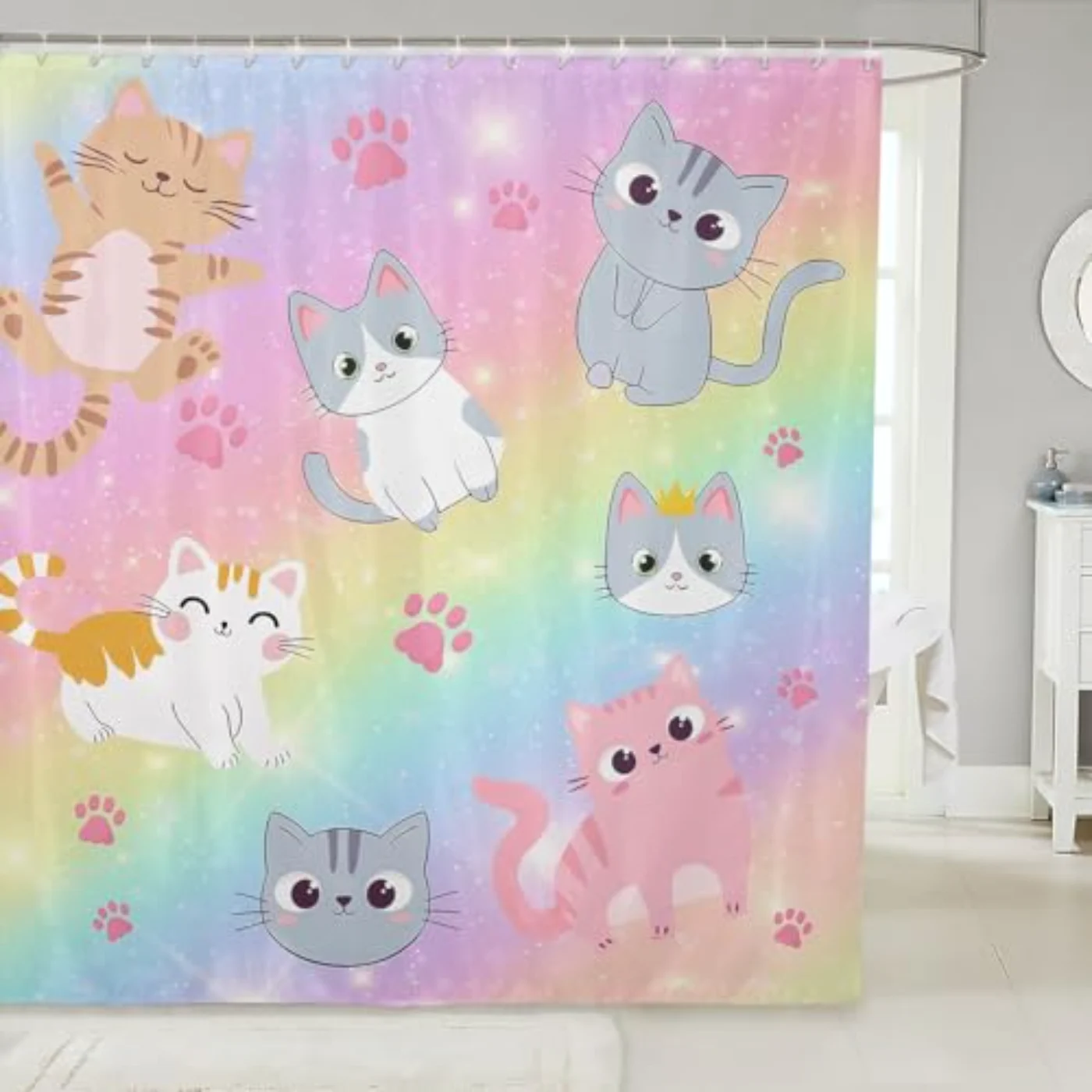 Rainbow Cat Wx72l Shower Curtain Shower Curtain