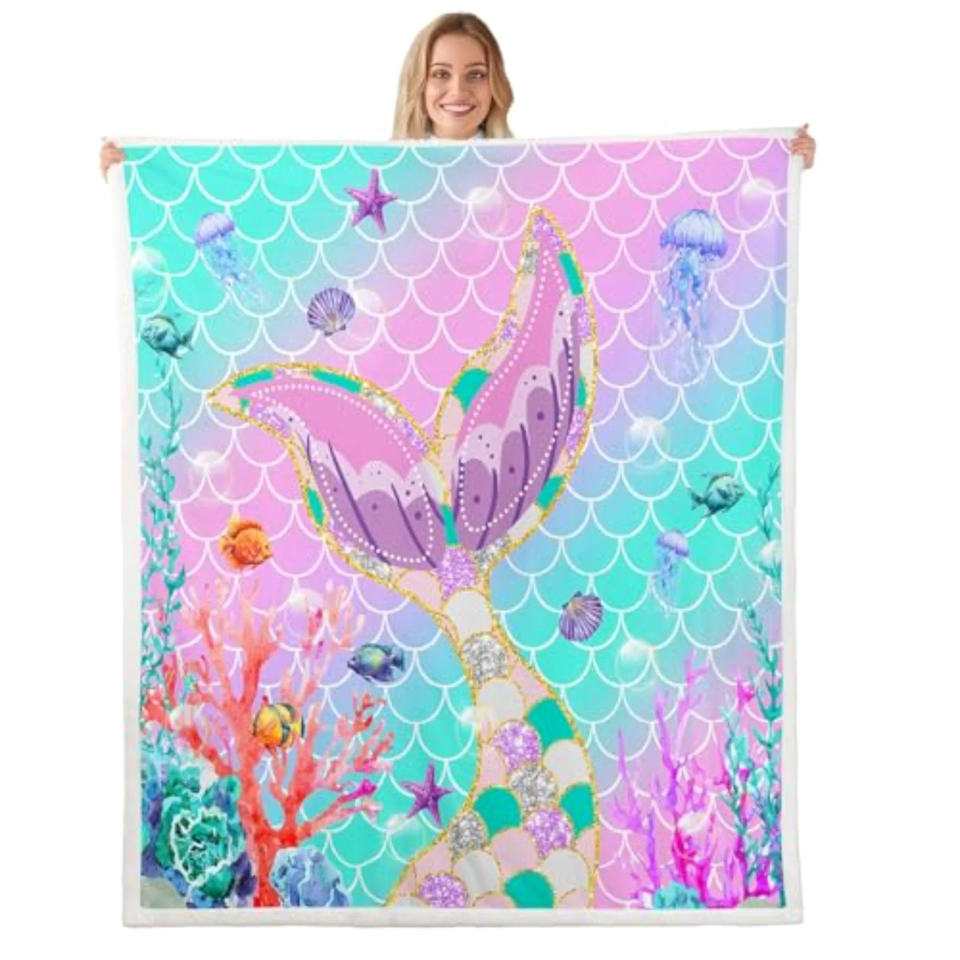 Mermaid Tail Fleece Blanket - Throw