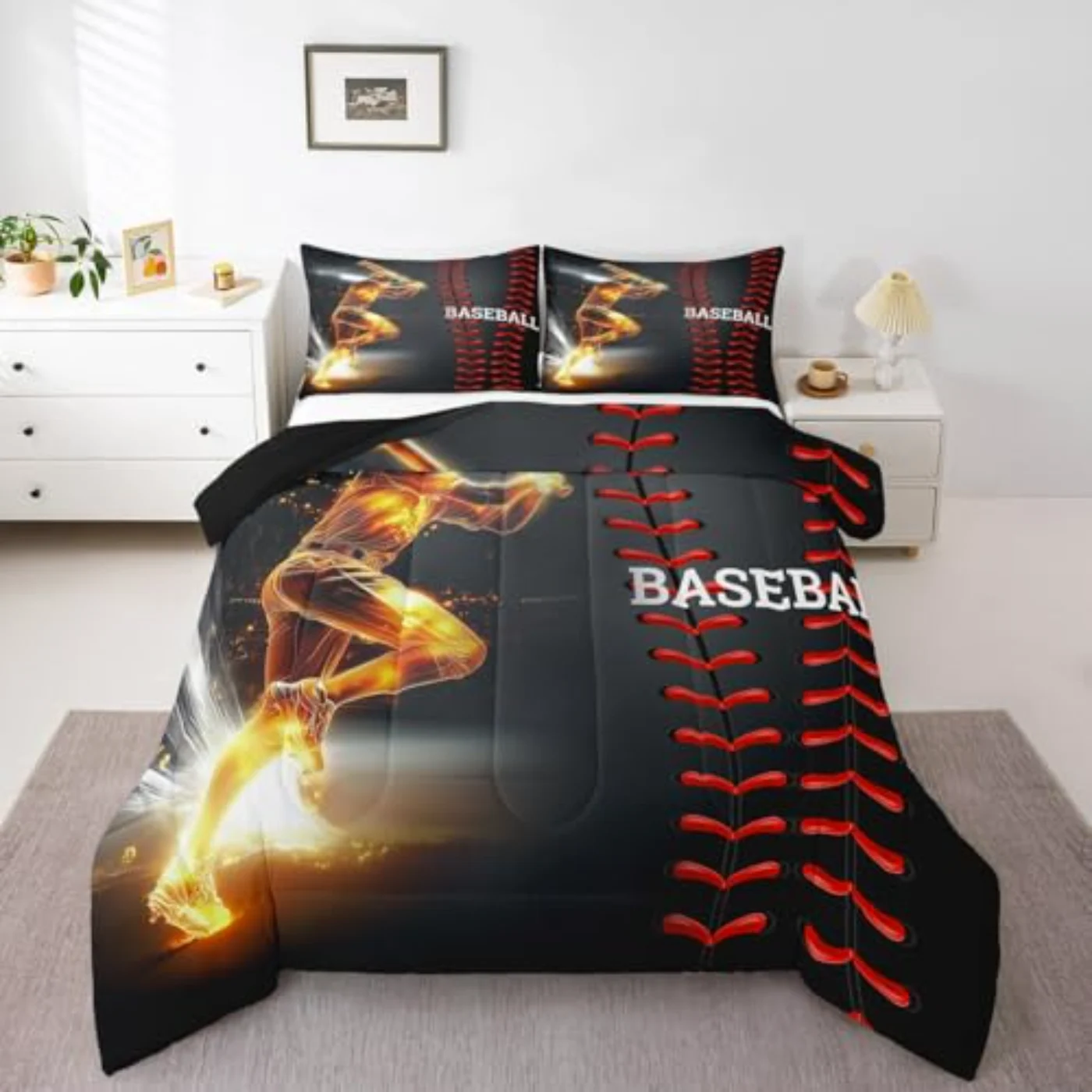 Baseball Comforter Set, Twin