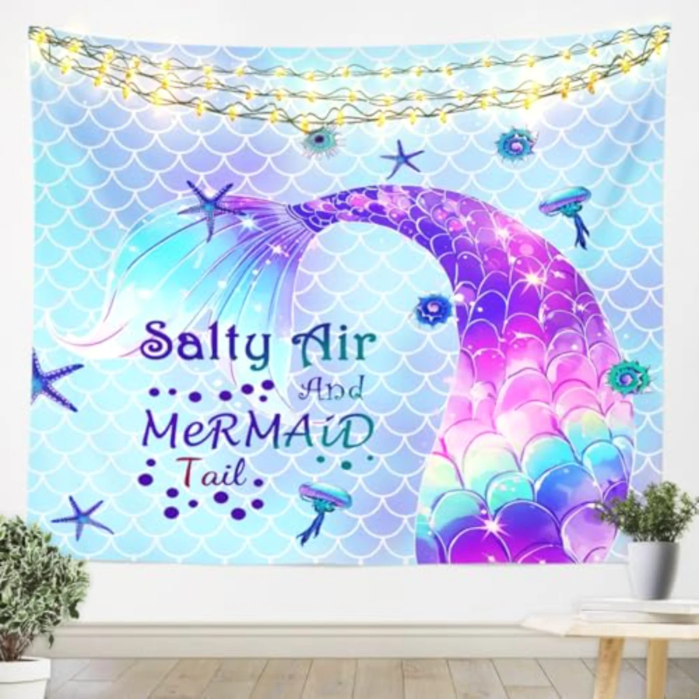 Cute Mermaid Tail Tapestry Kids Wall Hanging