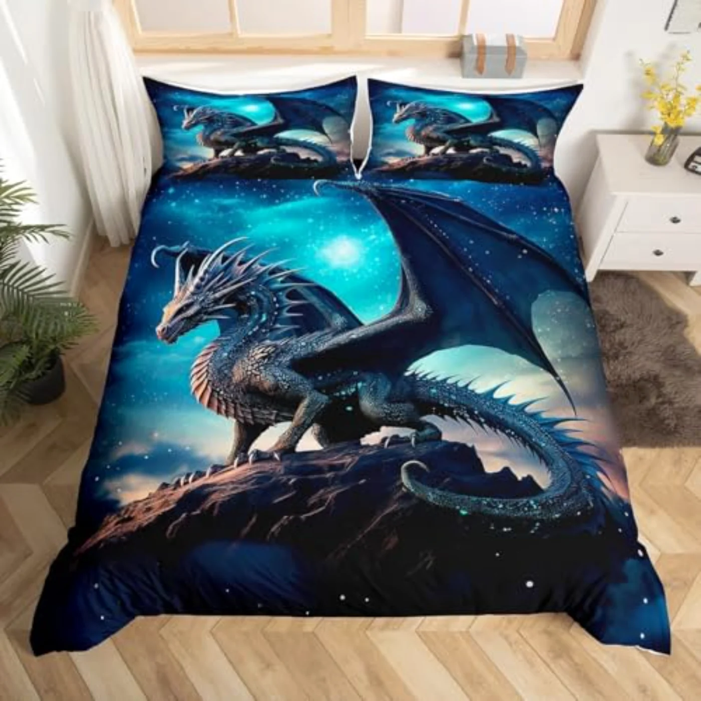 D Dragon Girls Boys Magic Duvet Cover, Queen