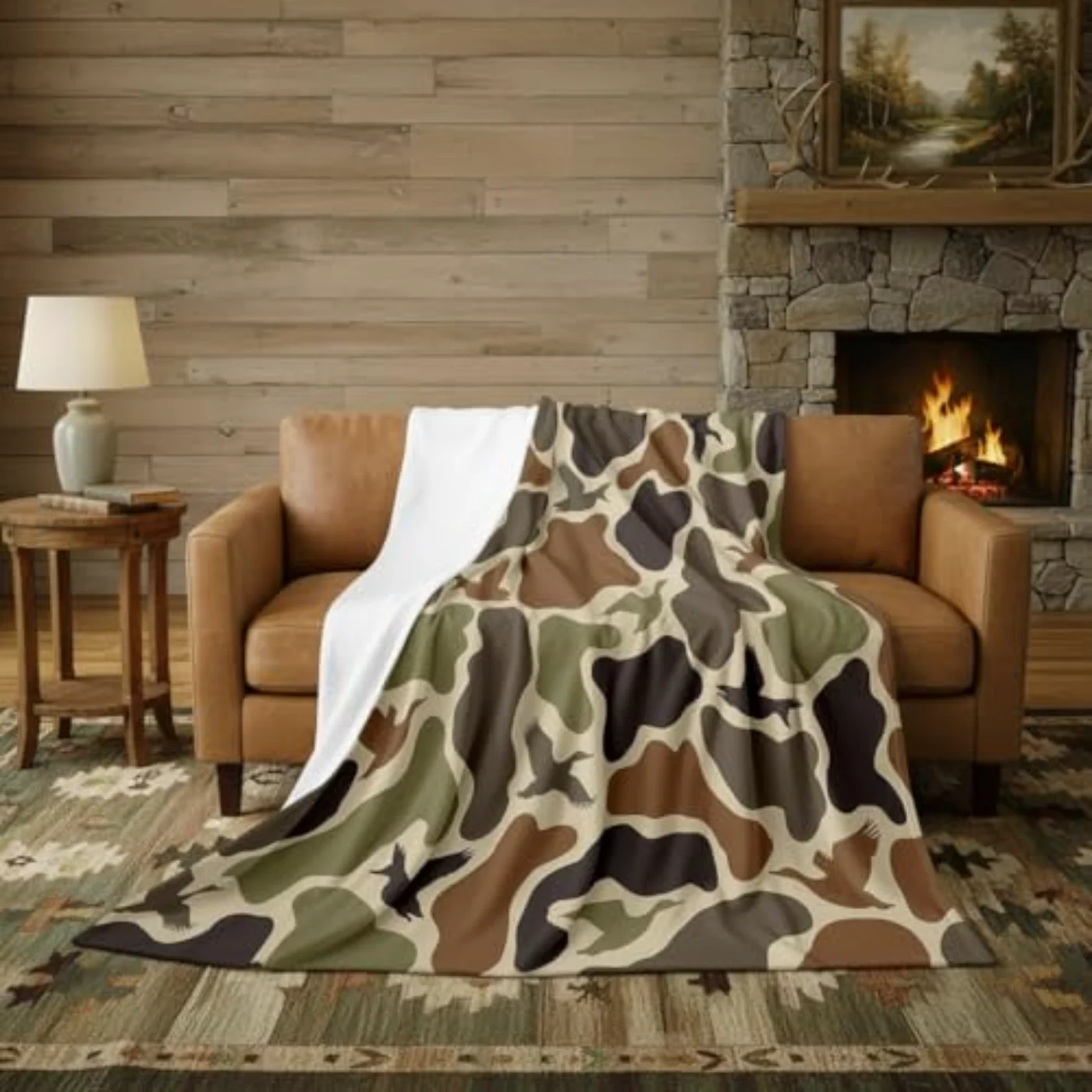 Duck Hunting Flannel Blanket X80 Throw, Twin