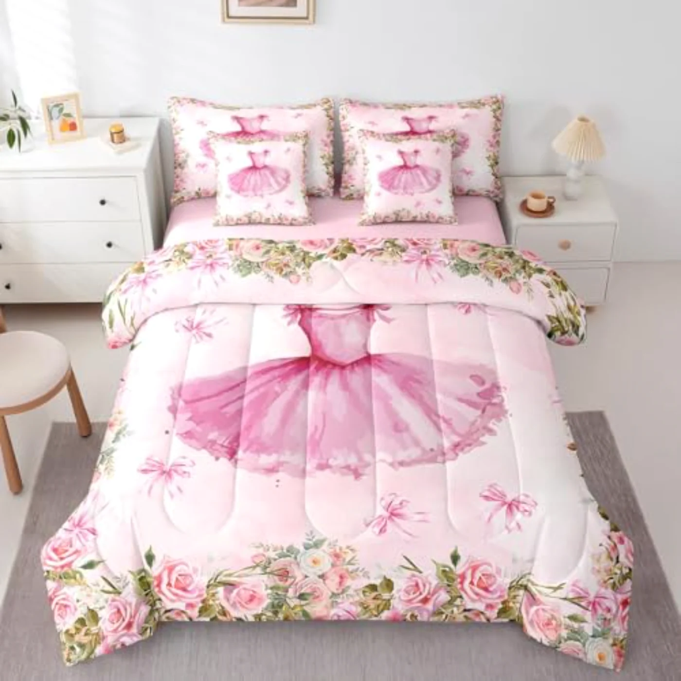 Ballet Sheets Kids Women Girls Comforter Set, Full