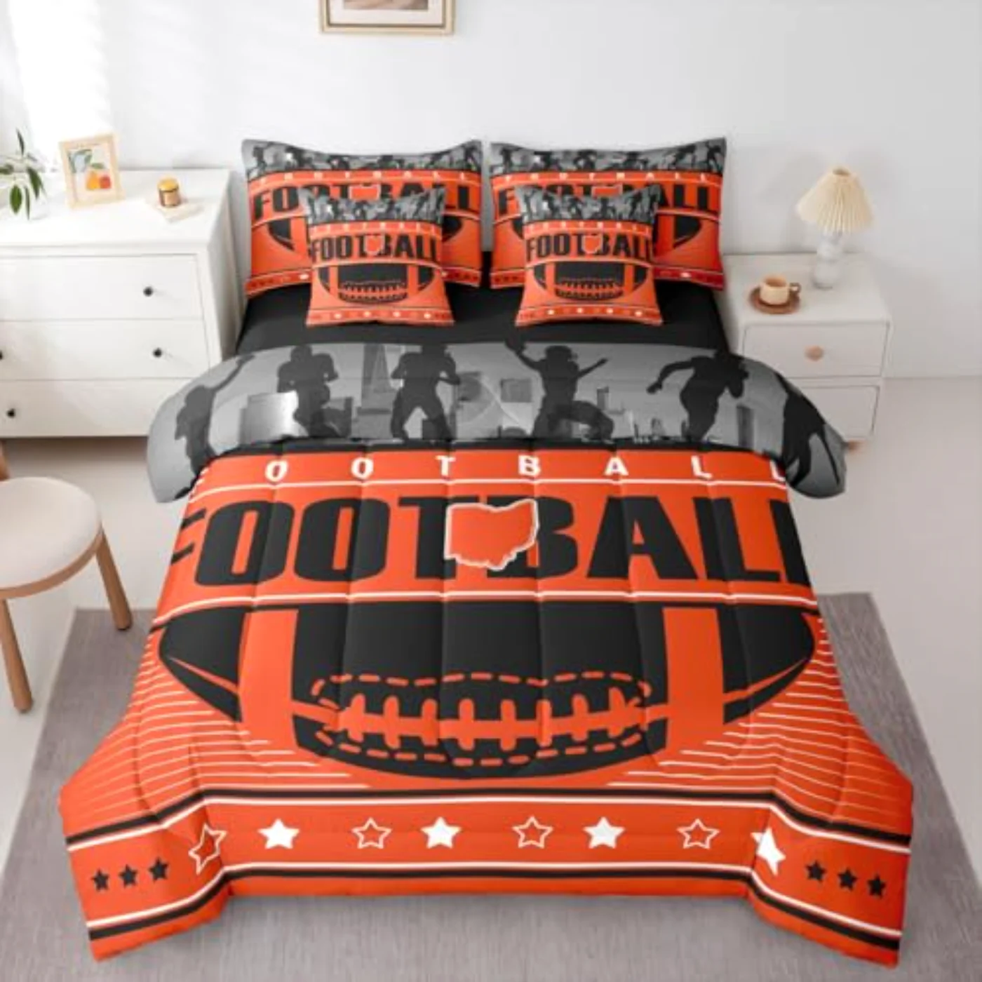 Gridiron Seasonal Color Kids Sports Comforter Set, Full