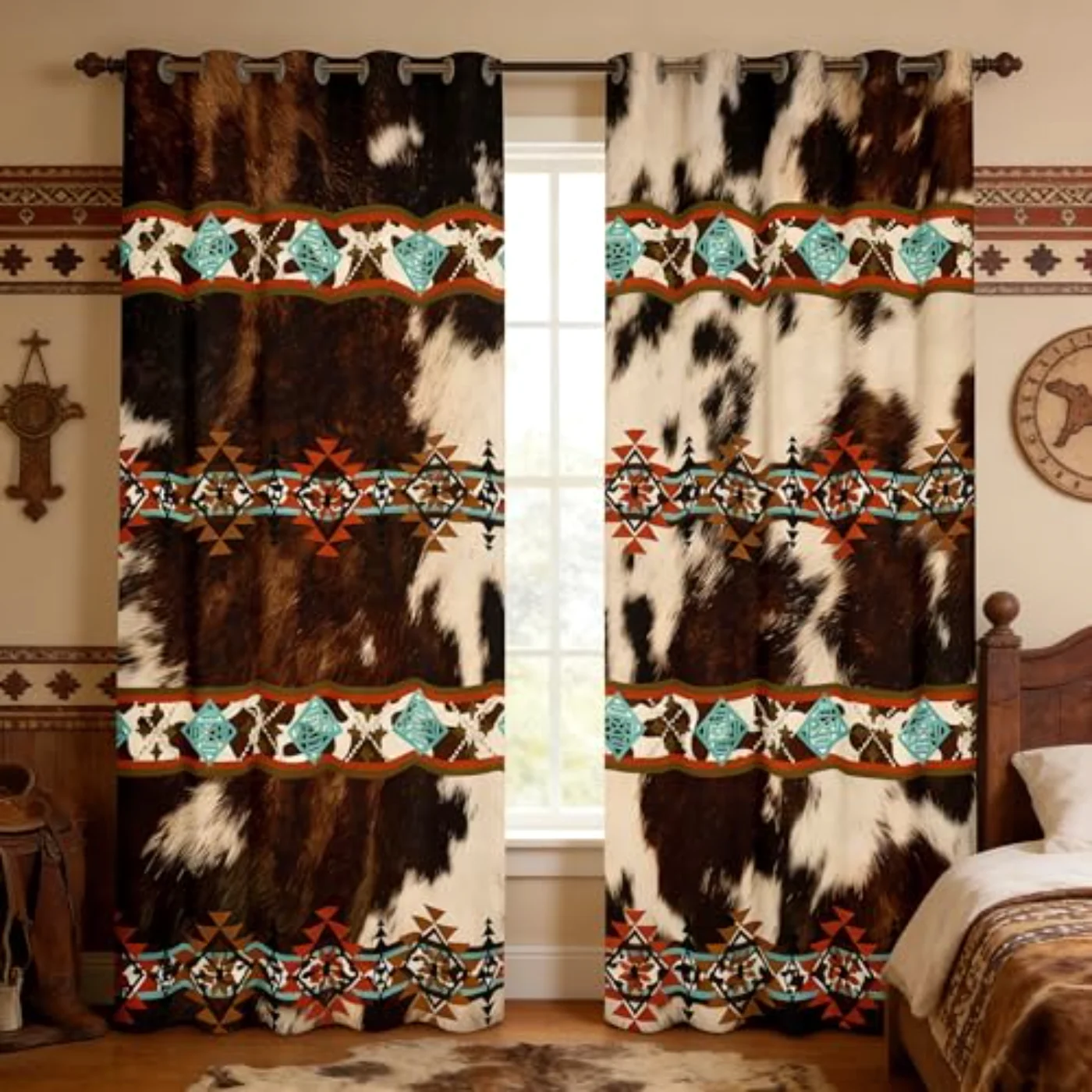 Cowhide Curtains & Drapes Brown Curtains