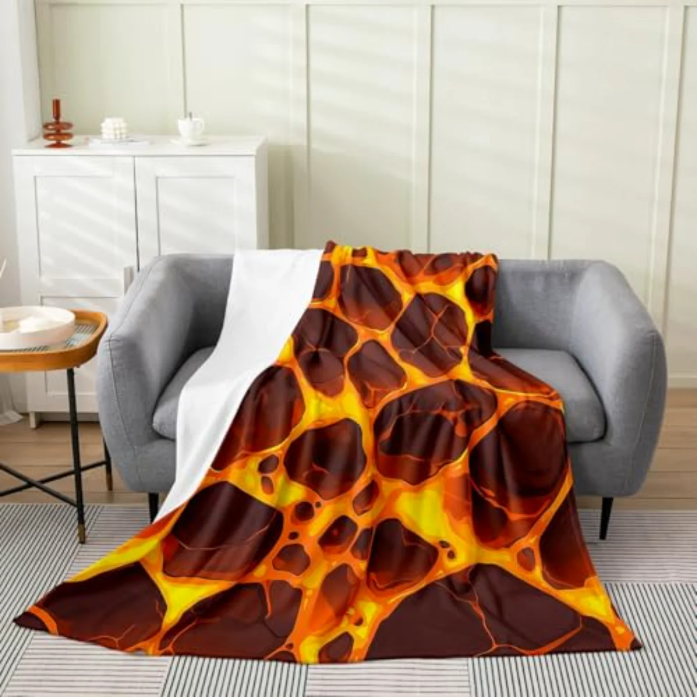 Burnt Orange Fuzzy Blanket Throw Throw