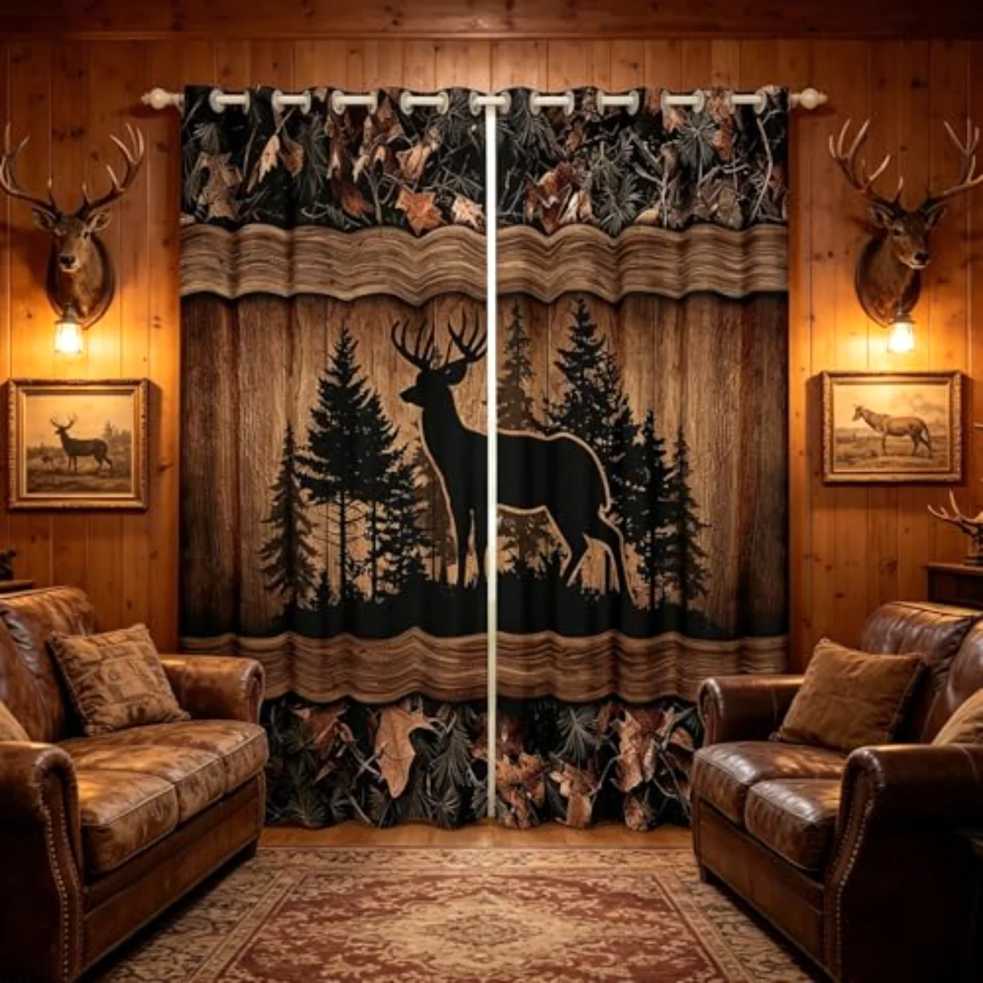 Farmhouse Deer Blackout Curtains Living Curtains