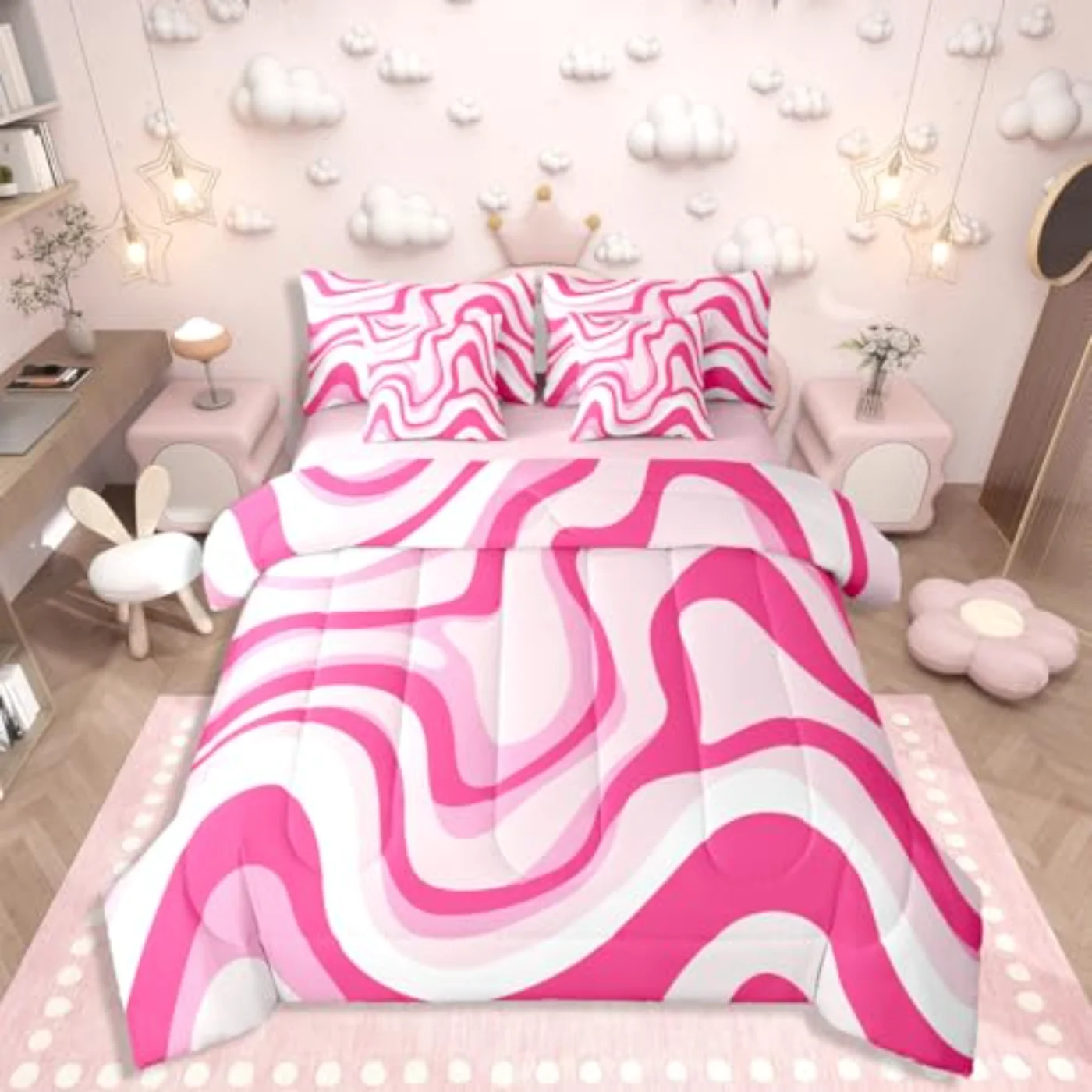 Girly Abstract In Bag Comforter Set, Queen